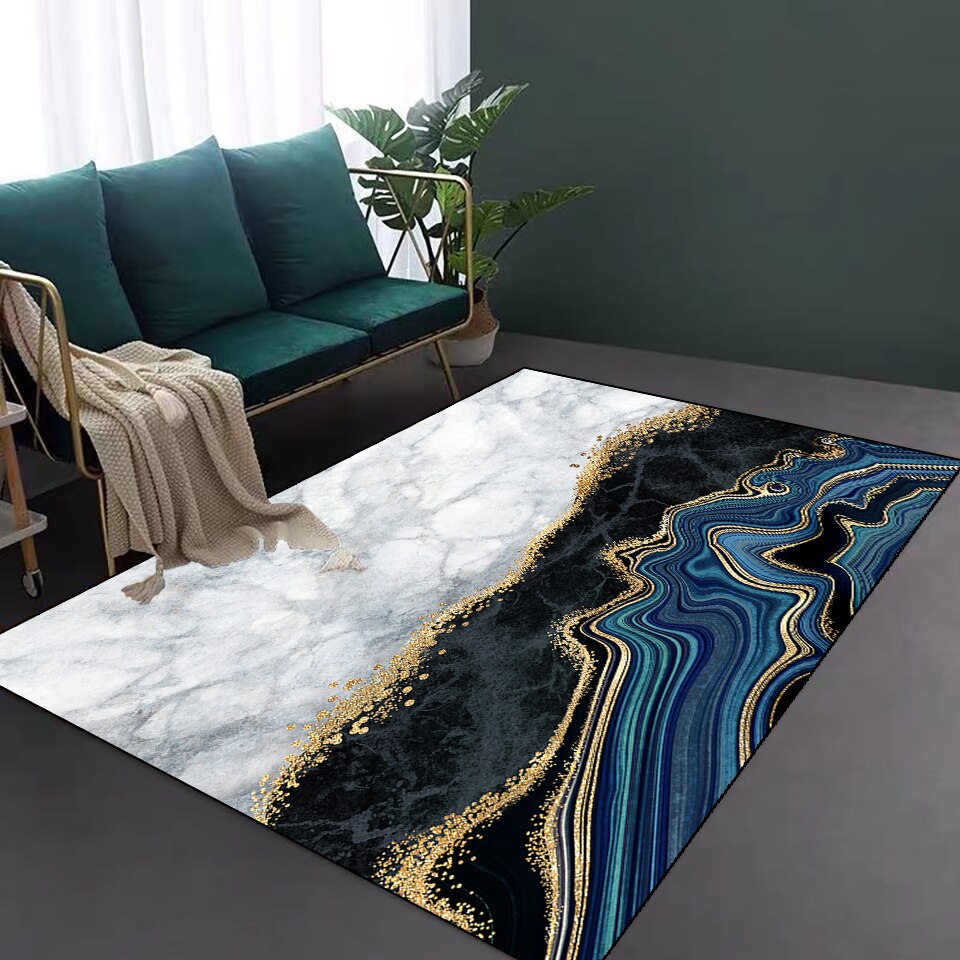 Living Room Designer Carpets - Blue Abstract designs