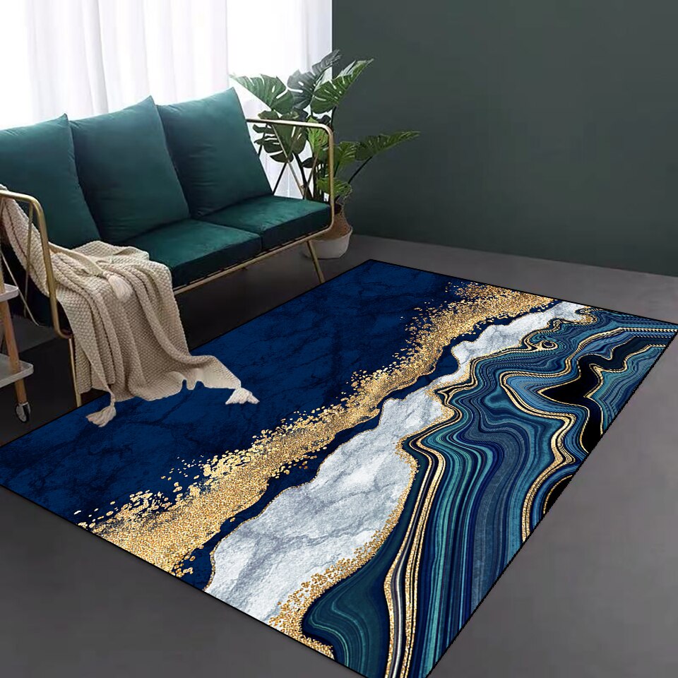 Living Room Designer Carpets - Blue Abstract designs