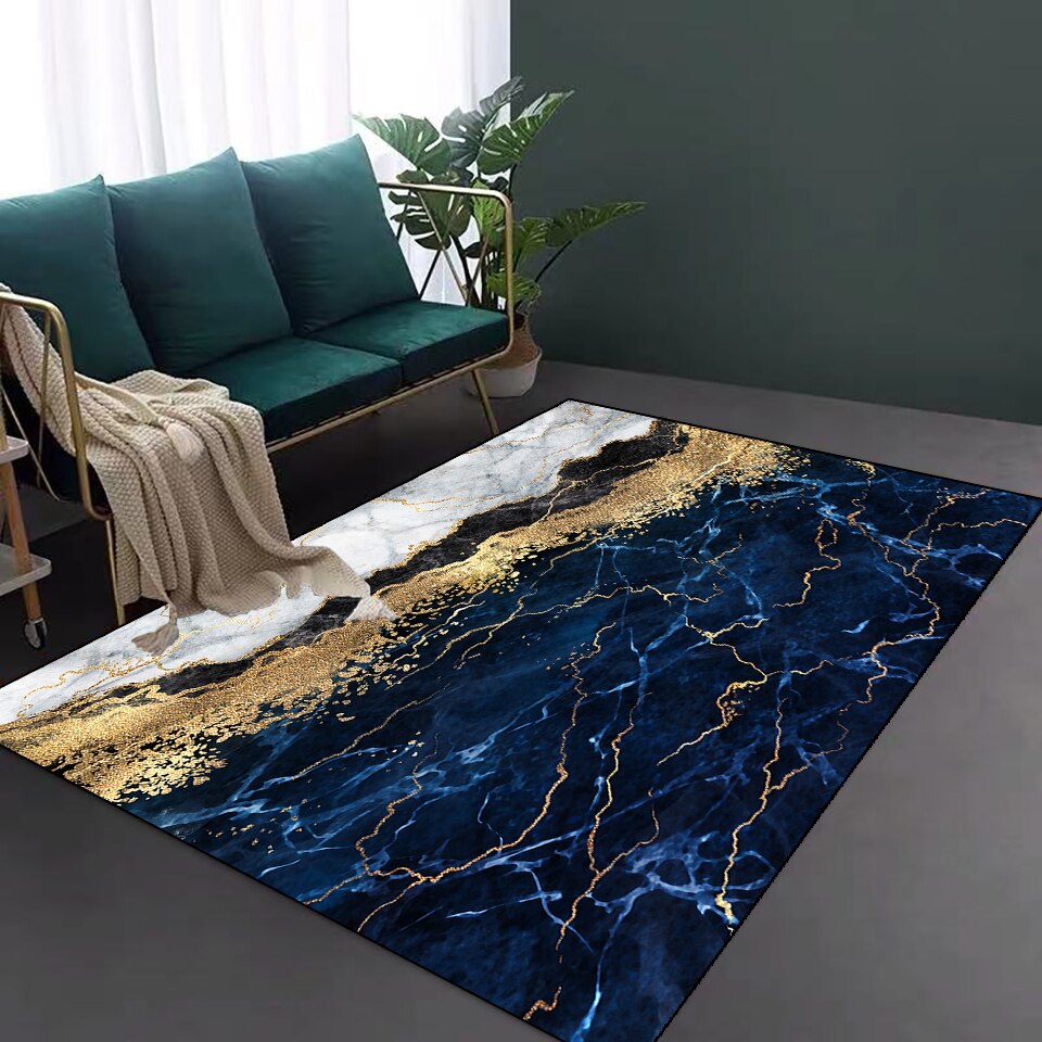 Living Room Designer Carpets - Blue Abstract designs