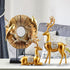 Standing Disk - Decorative Standing Disk with Modern Luxury Lucky Deer Resin Set