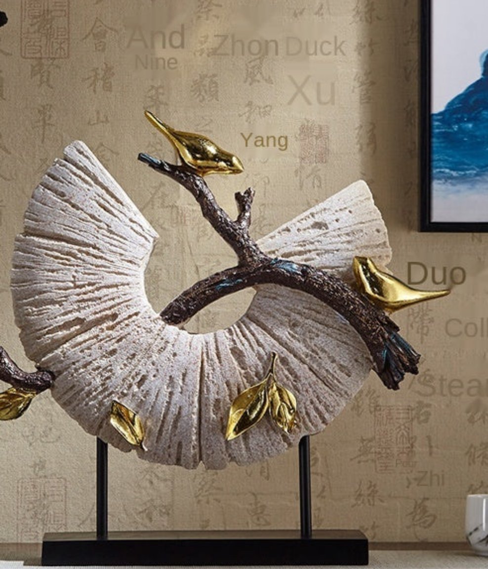 Standing Disk - Decorative Standing Disk with Modern Luxury Lucky Deer Resin Set