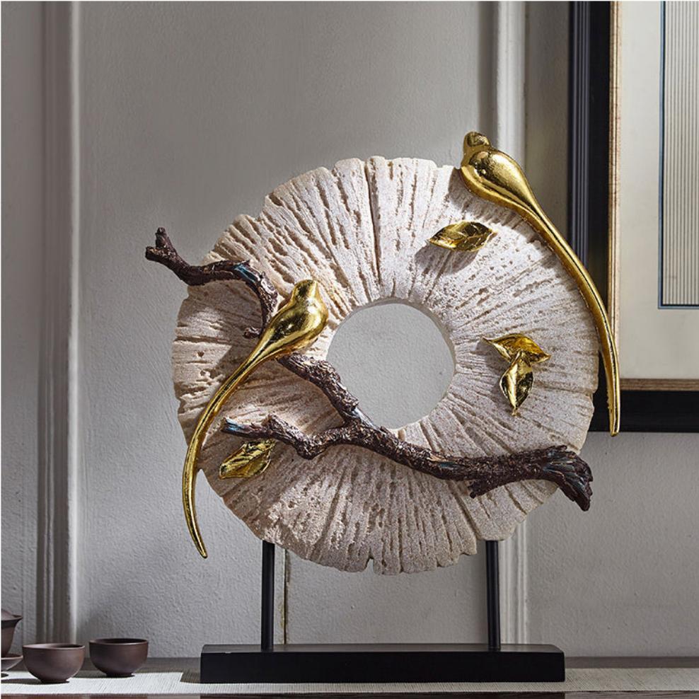 Standing Disk - Decorative Standing Disk with Modern Luxury Lucky Deer Resin Set