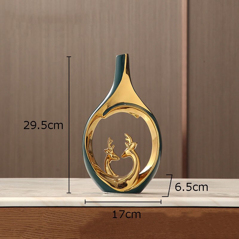 Hollow Donut Oval Vase - Luxury high-end living room vase decorations