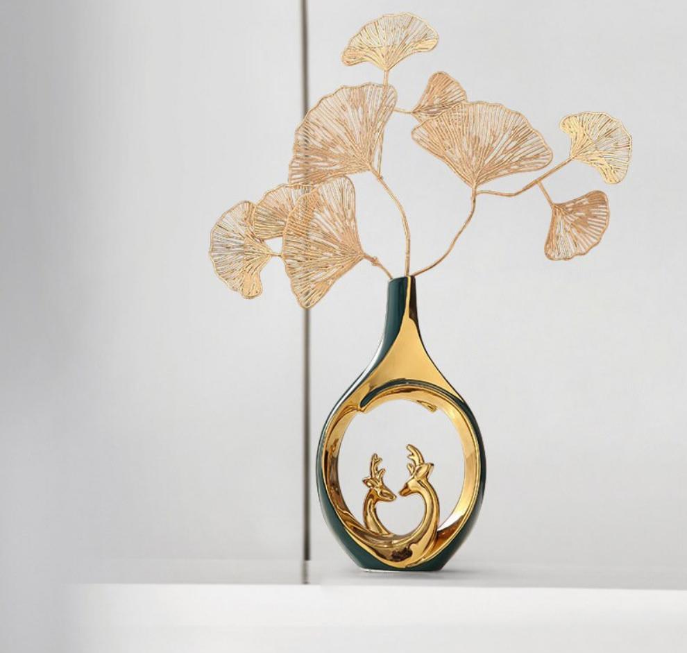 Hollow Donut Oval Vase - Luxury high-end living room vase decorations