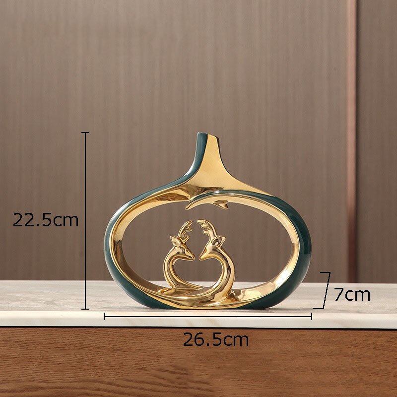 Hollow Donut Oval Vase - Luxury high-end living room vase decorations