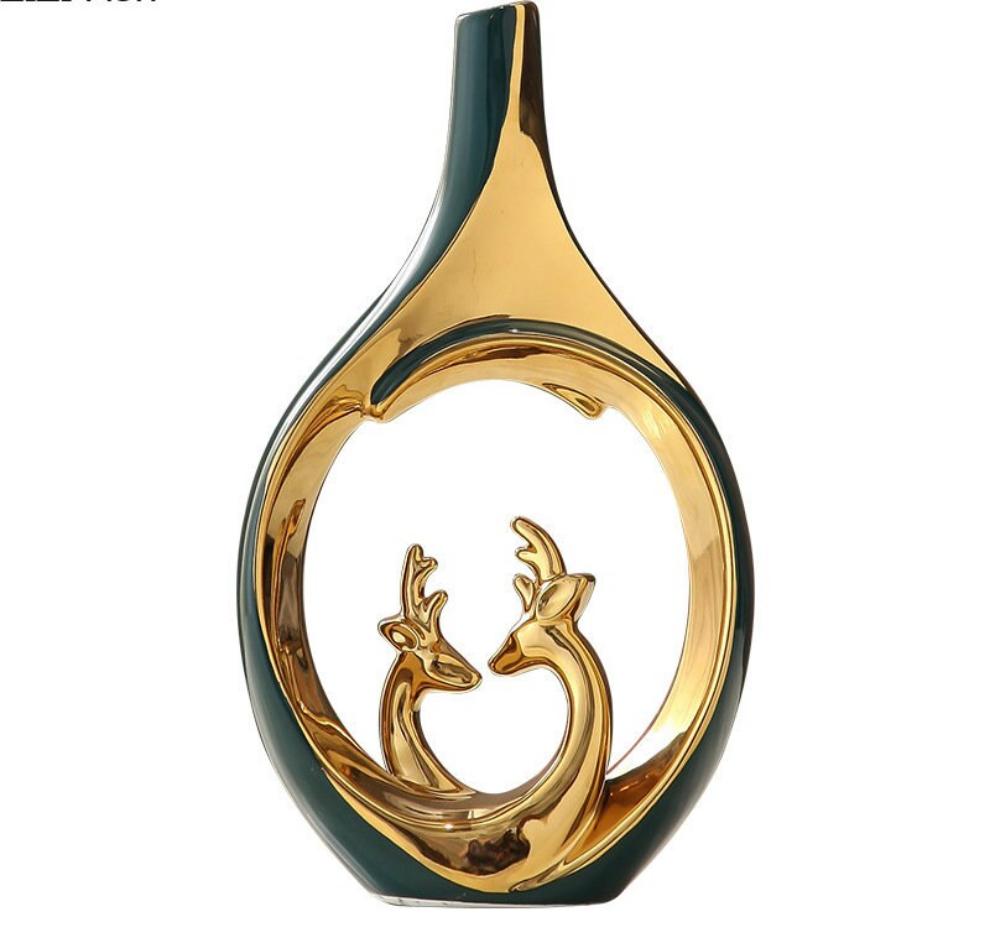 Hollow Donut Oval Vase - Luxury high-end living room vase decorations