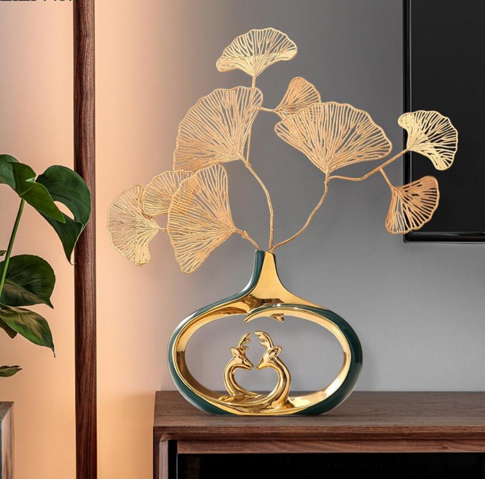 Hollow Donut Oval Vase - Luxury high-end living room vase decorations