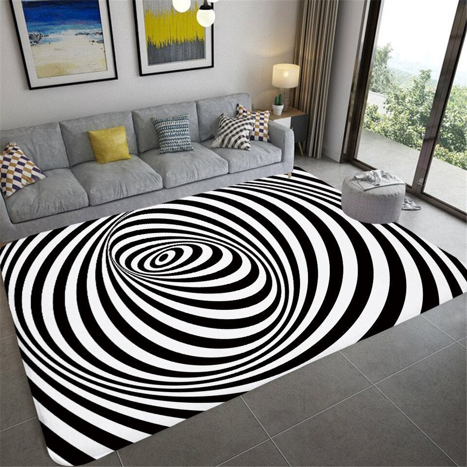 Living Room Designer Carpets - Black and White