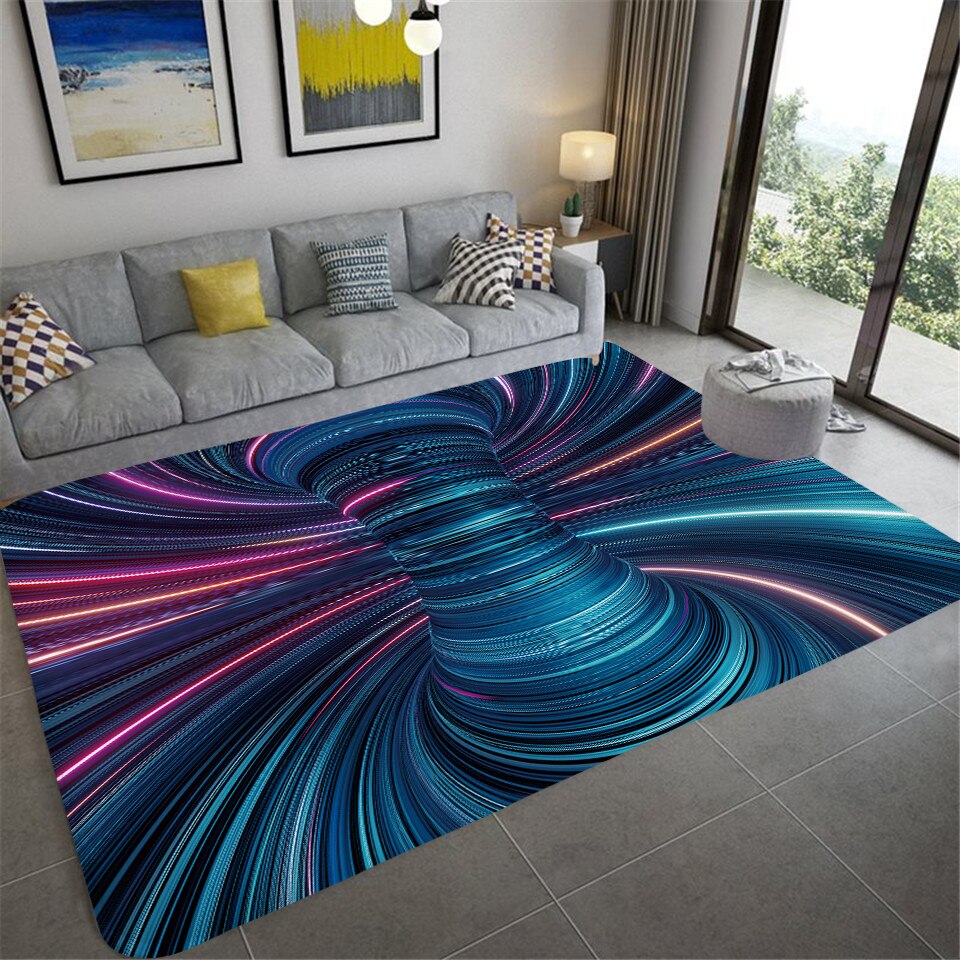 Living Room Designer Carpets - Blue Abstract designs