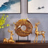 Standing Disk - Decorative Standing Disk with Modern Luxury Lucky Deer Resin Set