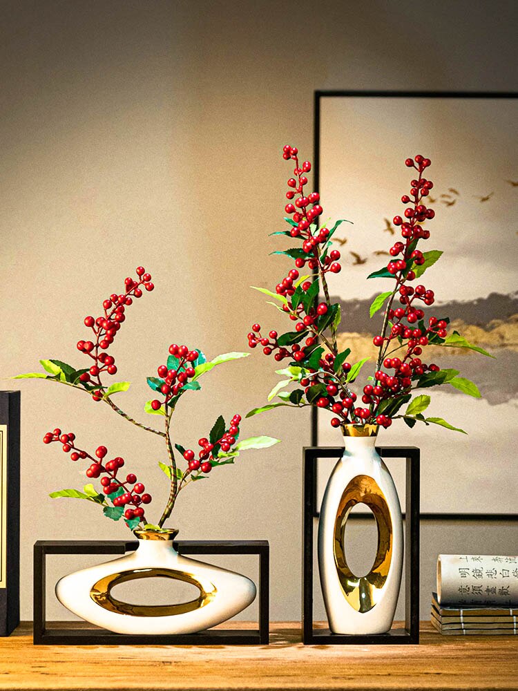 Hollow Donut Oval Vase - Ornaments Light Luxury Modern Decoration