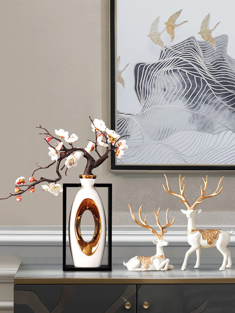 Hollow Donut Oval Vase - Ornaments Light Luxury Modern Decoration