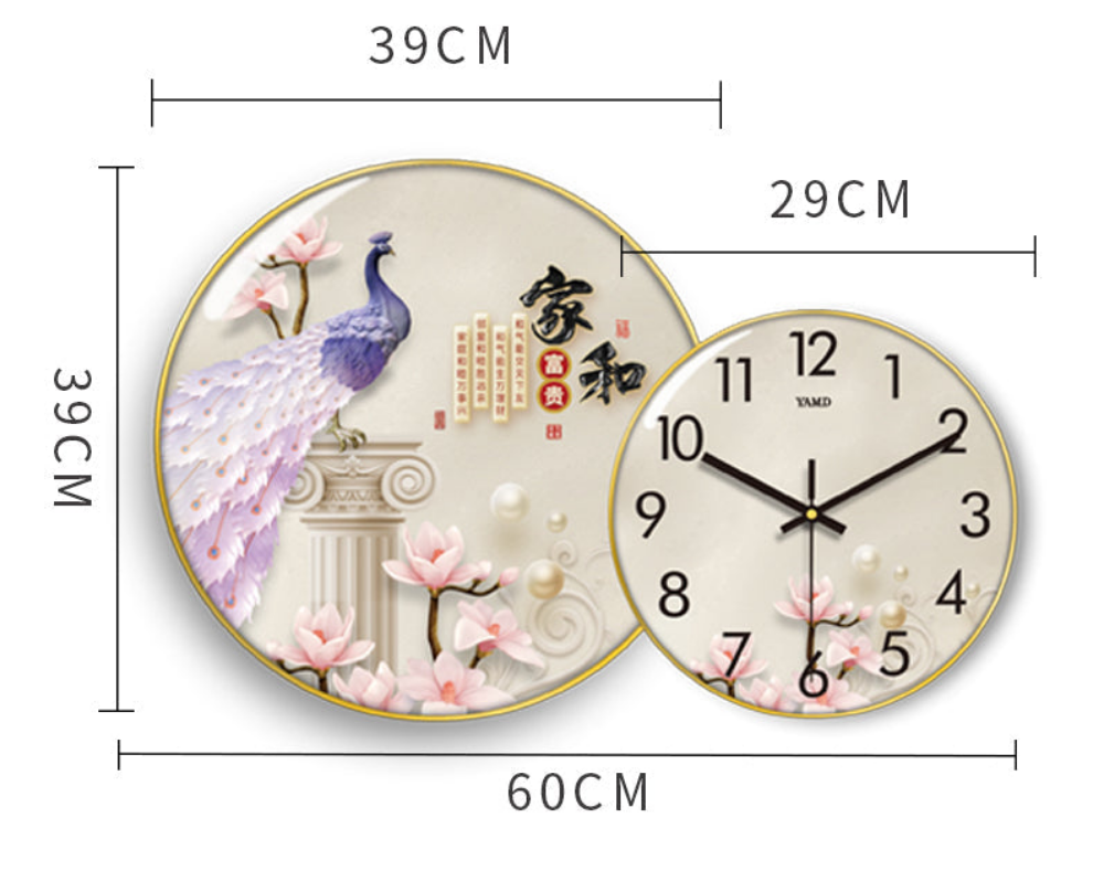 Clock Circle Crystal Porcelain Abstract Wall Hanging