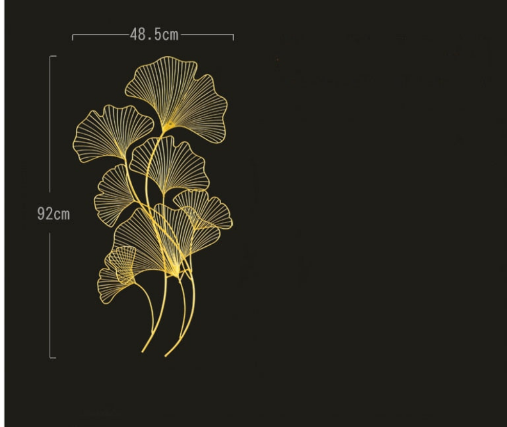 Metal Wall Art -  Wrought Iron Ginkgo Leaves Wall Hanging Decoration