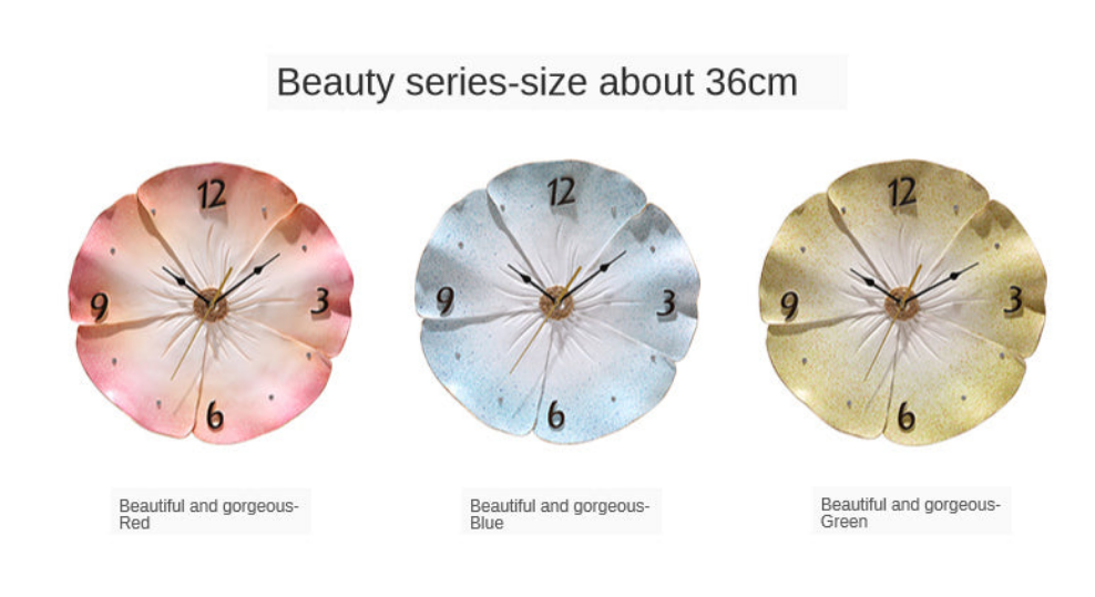 Resin Wall Clock - Flower Leaves Clock