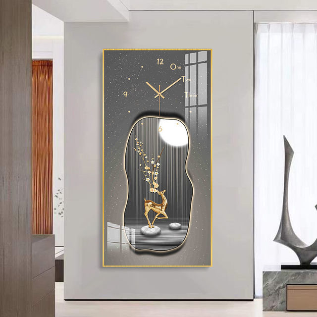 Rectangular Vertical Crystal Porcelain Clock Wall Hanging