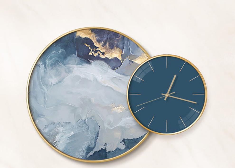 Clock Circle Crystal Porcelain Abstract Wall Hanging