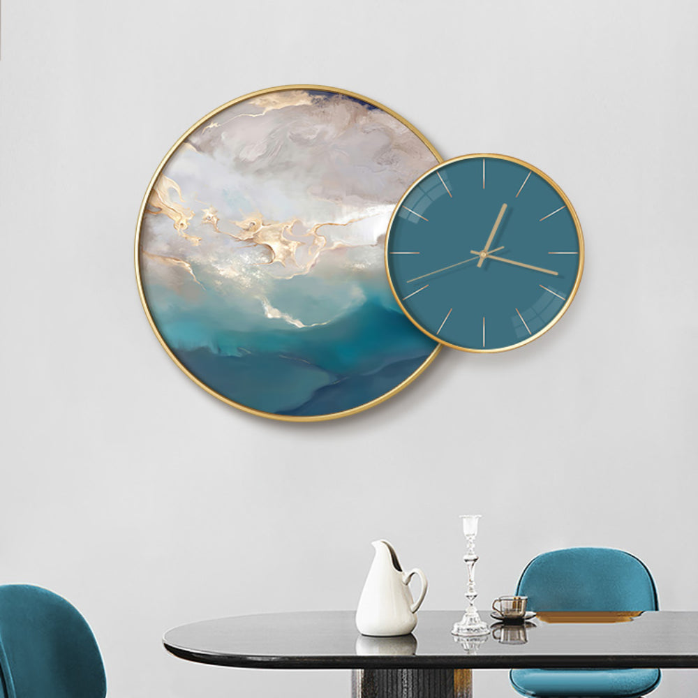 Clock Circle Crystal Porcelain Abstract Wall Hanging