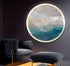 FINAL Single Circle Canvas / Crystal Porcelain / LED Wall Art Lamp Abstract Wall Hanging