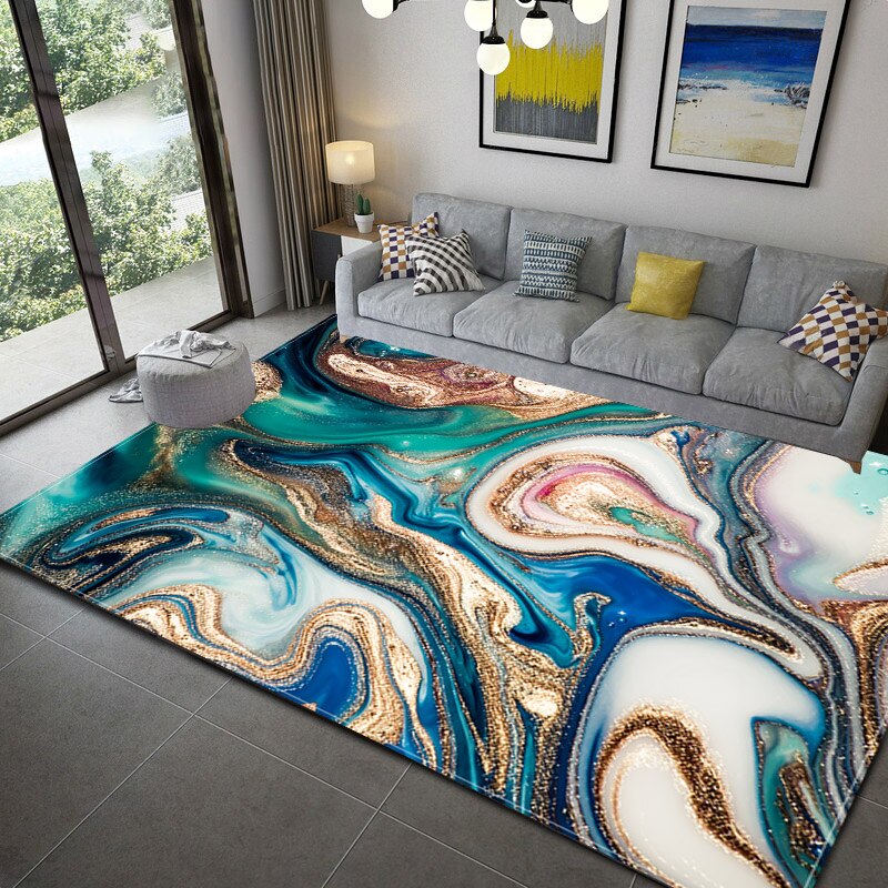 Living Room Designer Carpets - Blue Abstract designs