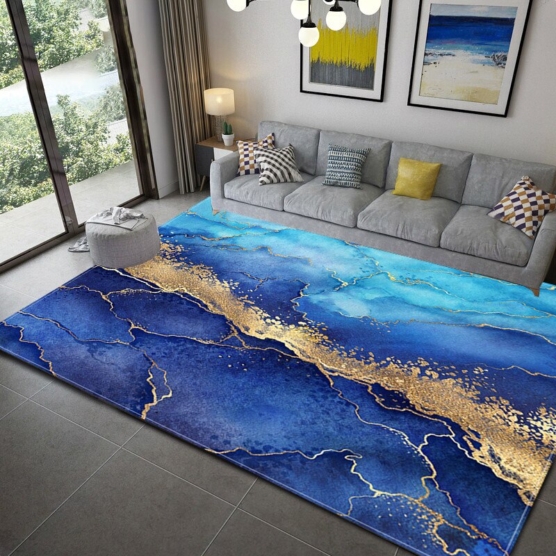 Living Room Designer Carpets - Blue Abstract designs