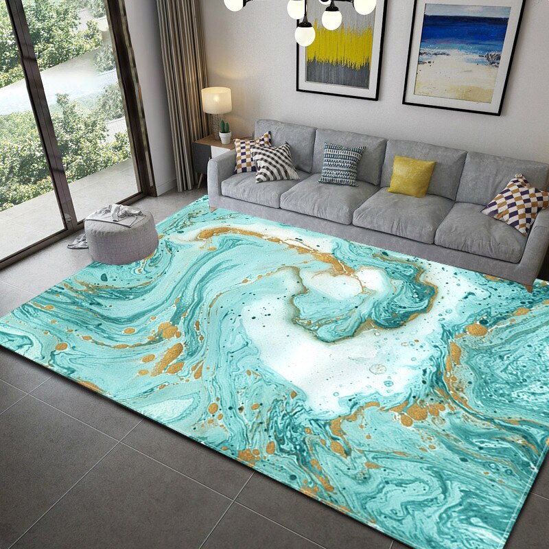 Living Room Designer Carpets - Blue Abstract designs