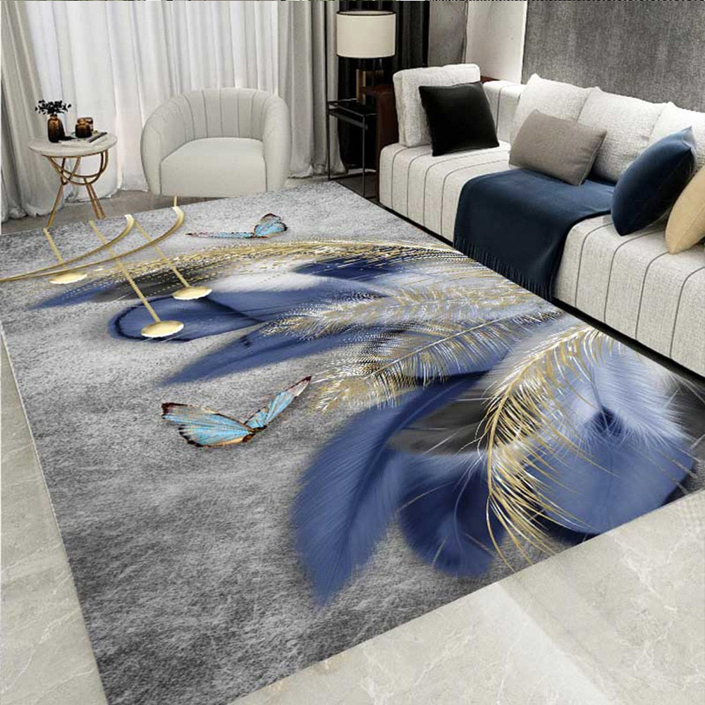 Living Room Designer Carpets - Feather designs