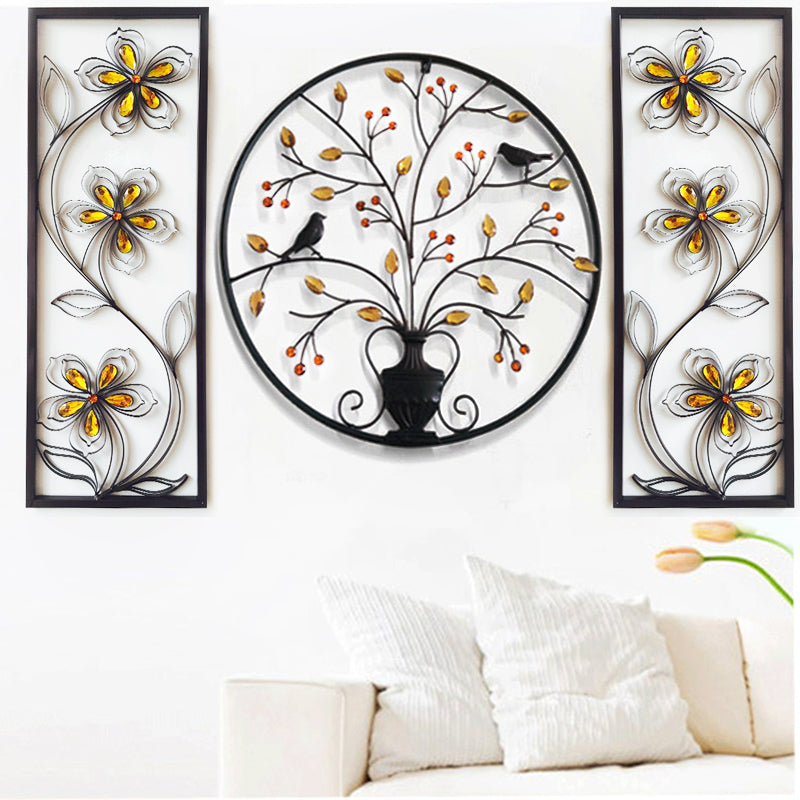 Metal Wall Art Decoration - Bird Tree