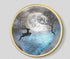 FINAL Single Circle Canvas / Crystal Porcelain / LED Wall Art Lamp Abstract Wall Hanging