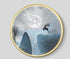 FINAL Single Circle Canvas / Crystal Porcelain / LED Wall Art Lamp Abstract Wall Hanging