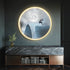FINAL Single Circle Canvas / Crystal Porcelain / LED Wall Art Lamp Abstract Wall Hanging