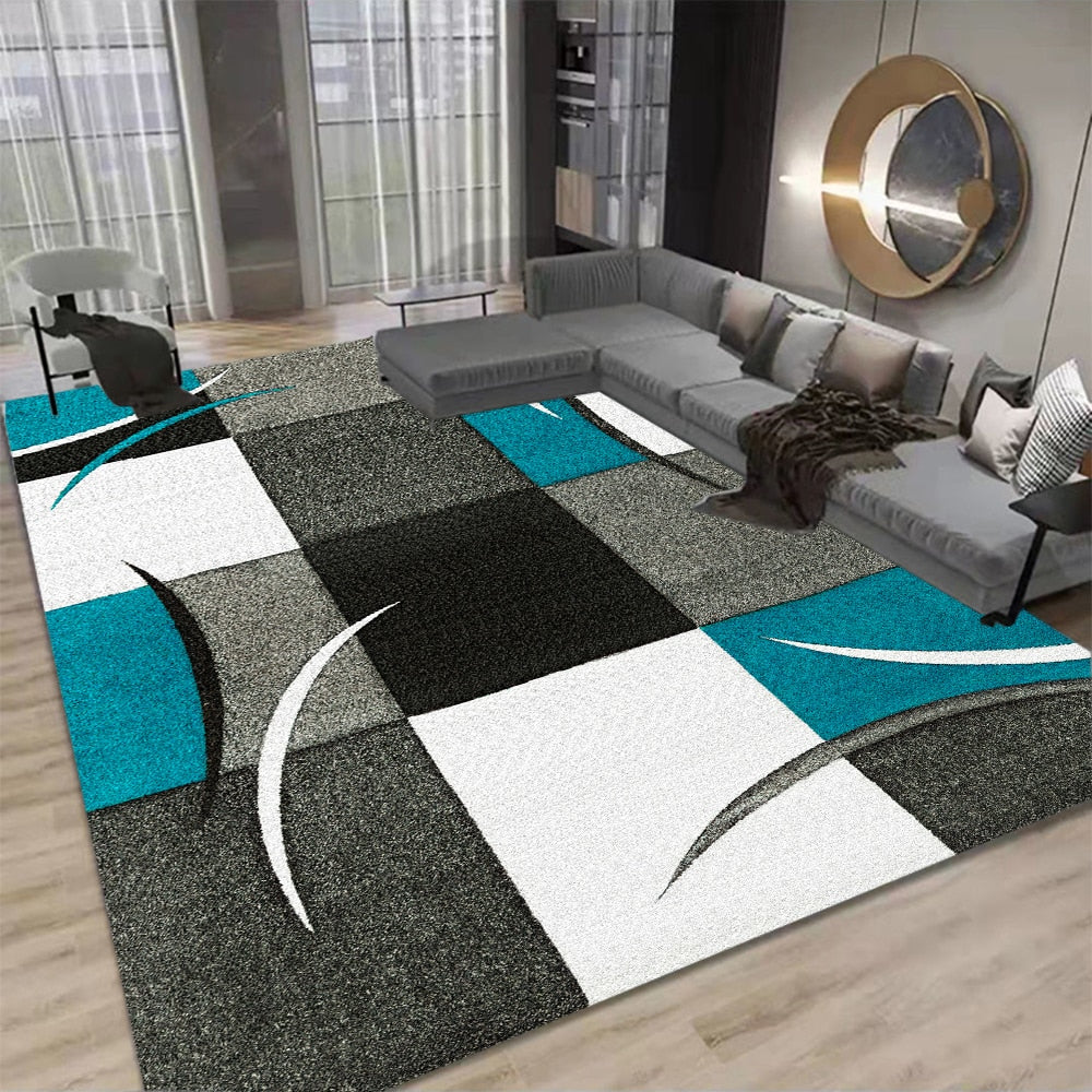 * Living Room Designer Carpets - Blue Abstract