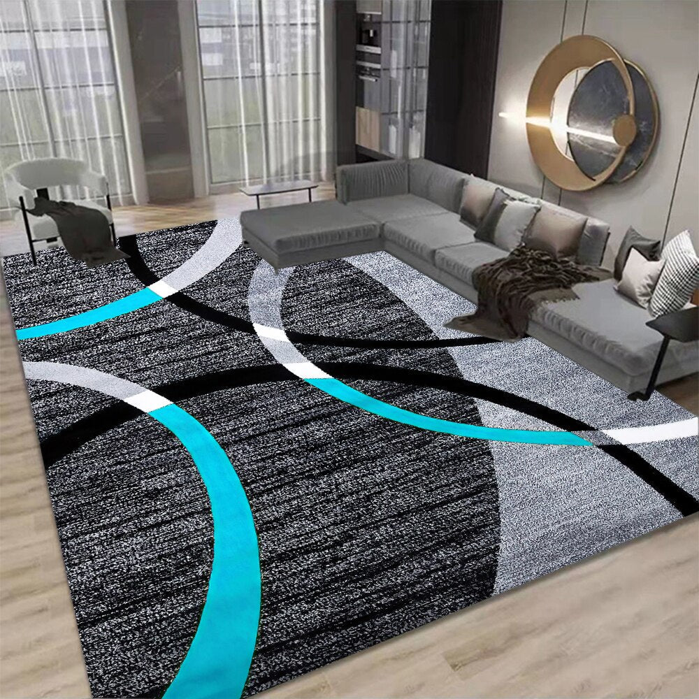 * Living Room Designer Carpets - Blue Abstract