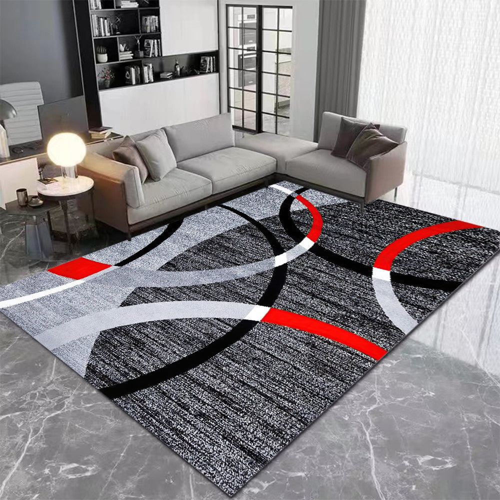 Living Room Designer Carpets - Red and Black