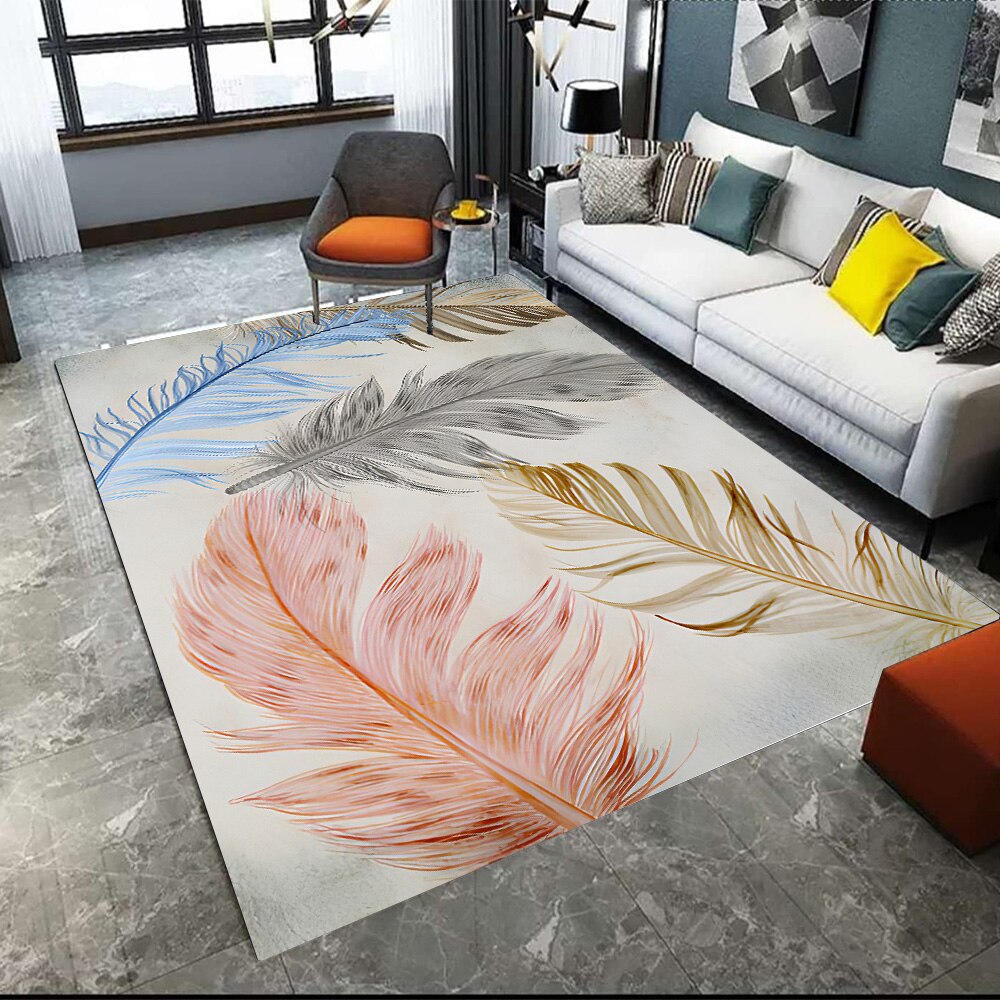 Living Room Designer Carpets - Feather designs