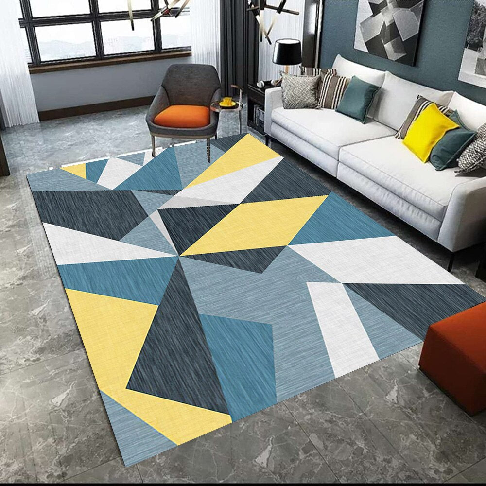 * Living Room Designer Carpets - Blue Abstract