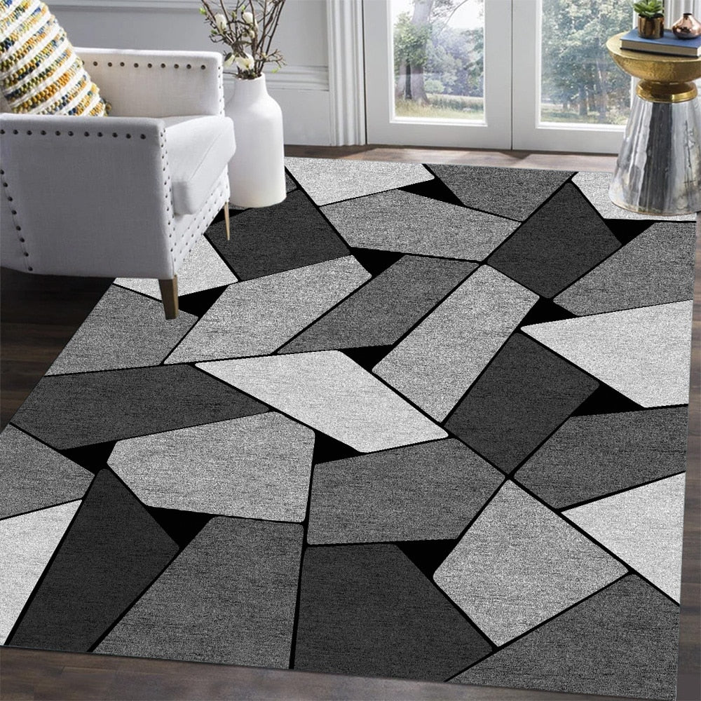 Living Room Designer Carpets - Balck and White