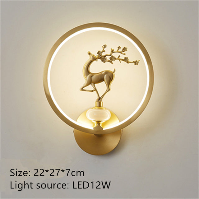 FINAL LED Chines Copper and Jade  Wall Lamp