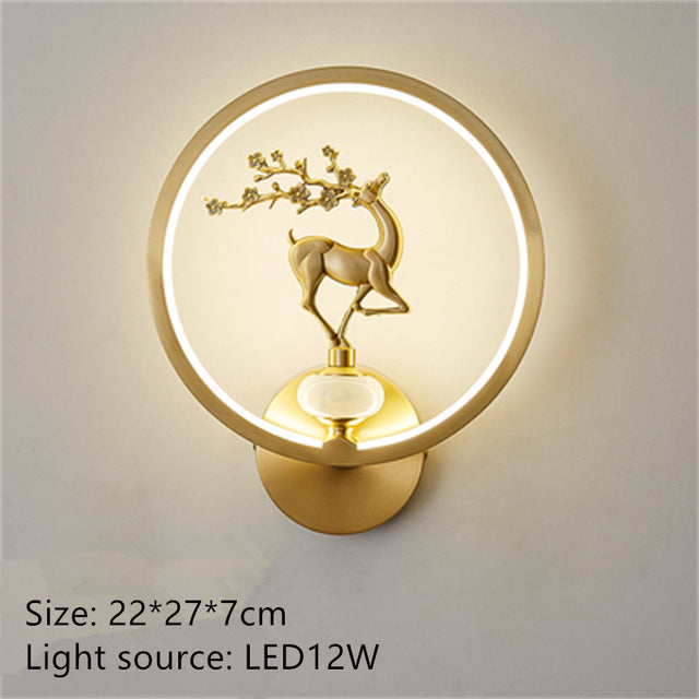 FINAL LED Chines Copper and Jade  Wall Lamp