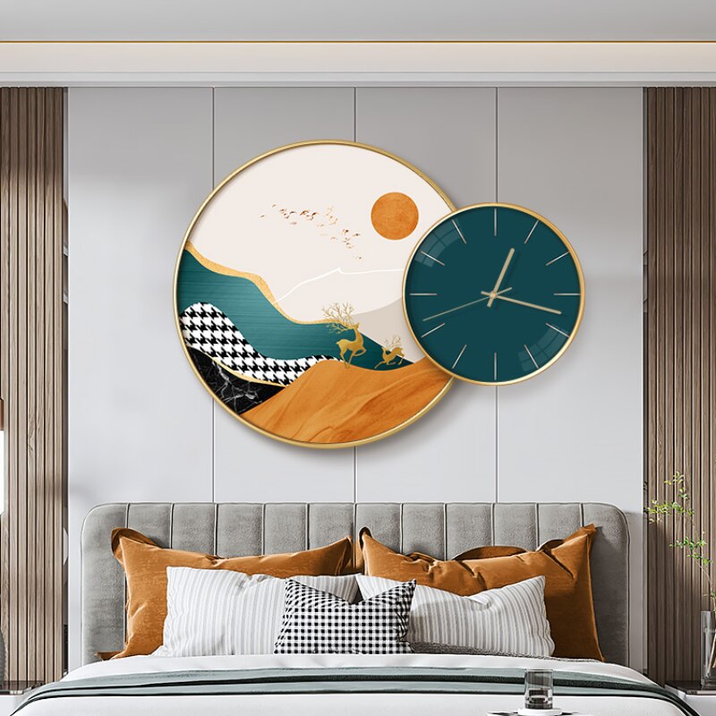 Clock Circle Crystal Porcelain Abstract Wall Hanging