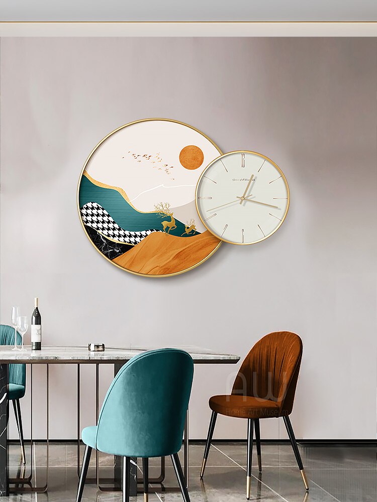 Clock Circle Crystal Porcelain Abstract Wall Hanging