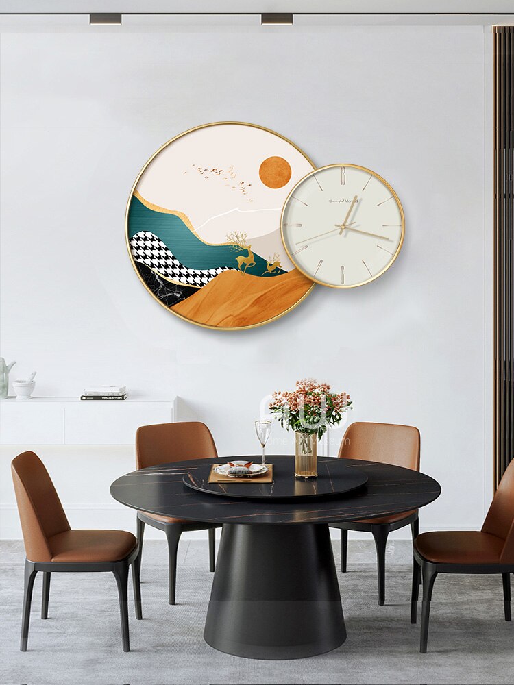 Clock Circle Crystal Porcelain Abstract Wall Hanging