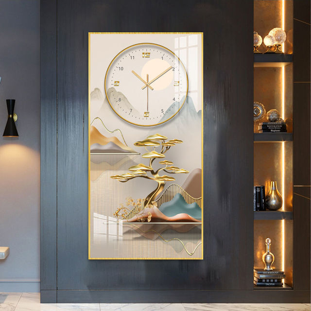Rectangular Vertical Crystal Porcelain Clock Wall Hanging