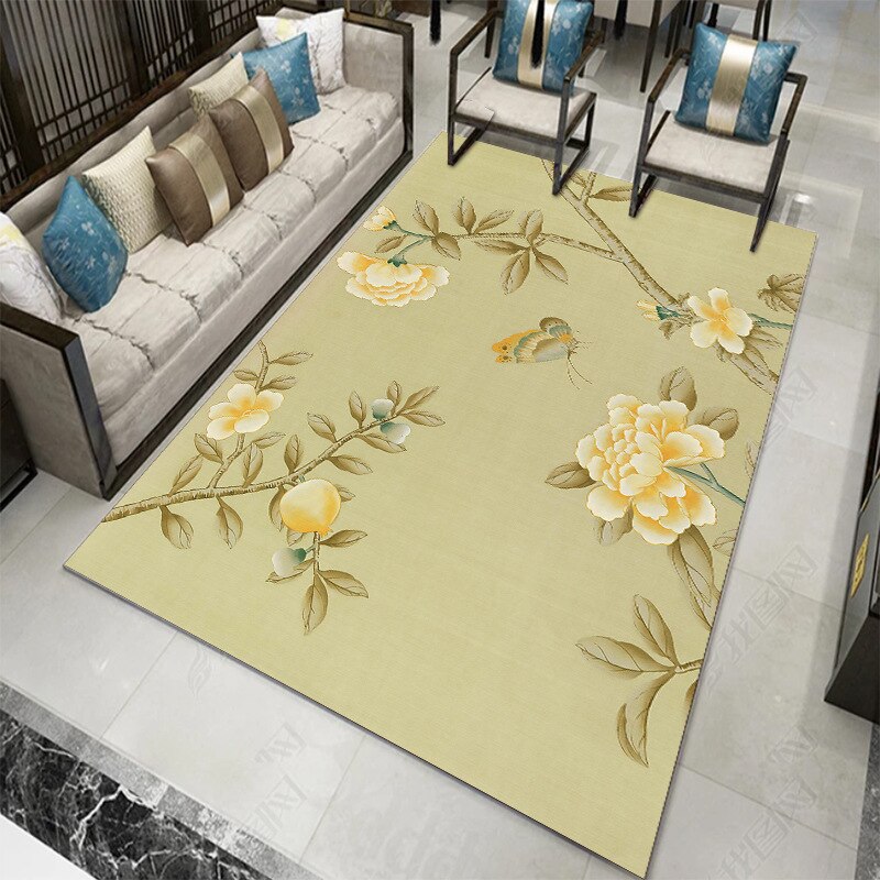 Living Room Designer Carpets - Yellow flower designs