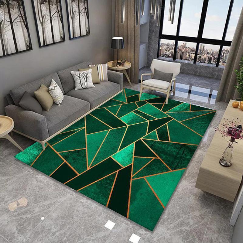 Living Room Designer Carpets - Green and Gold Designs