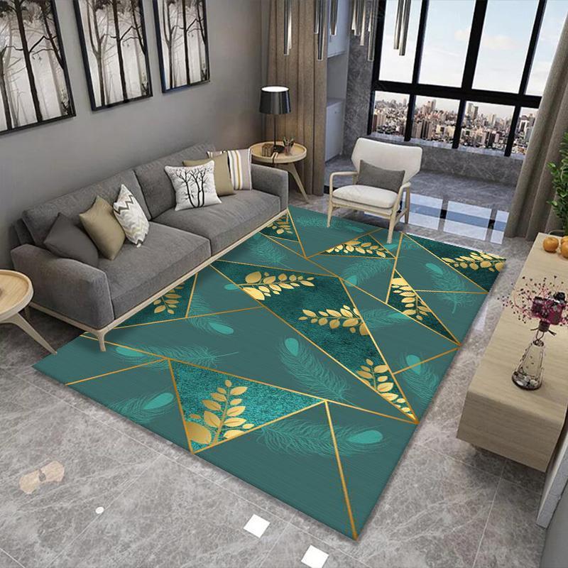 Living Room Designer Carpets - Green and Gold Designs