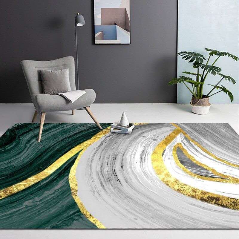 Living Room Designer Carpets - Green and Gold Designs