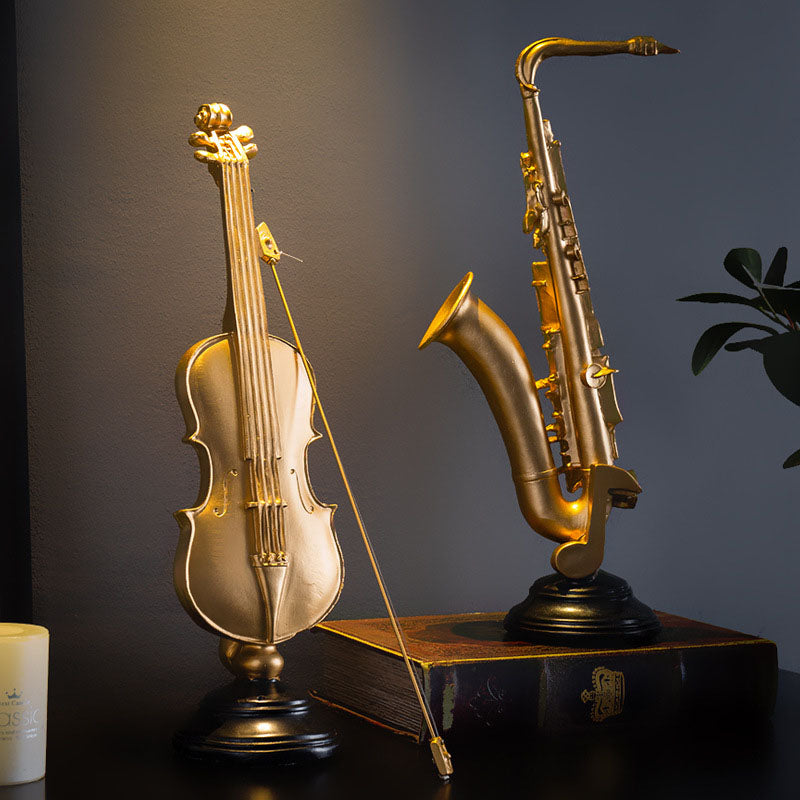 FINAL Music Band Gold Violin Artware Sculpture