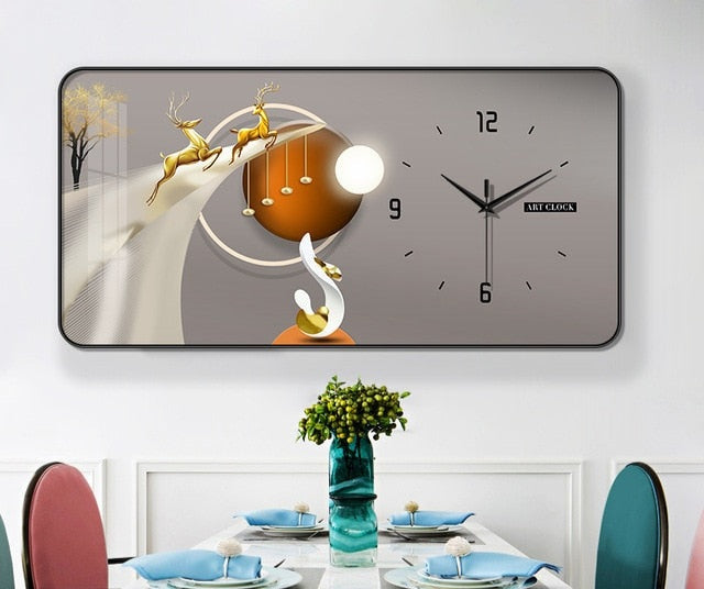 FINAL Rectangular Landscape Crystal Porcelain Clock Wall Hanging