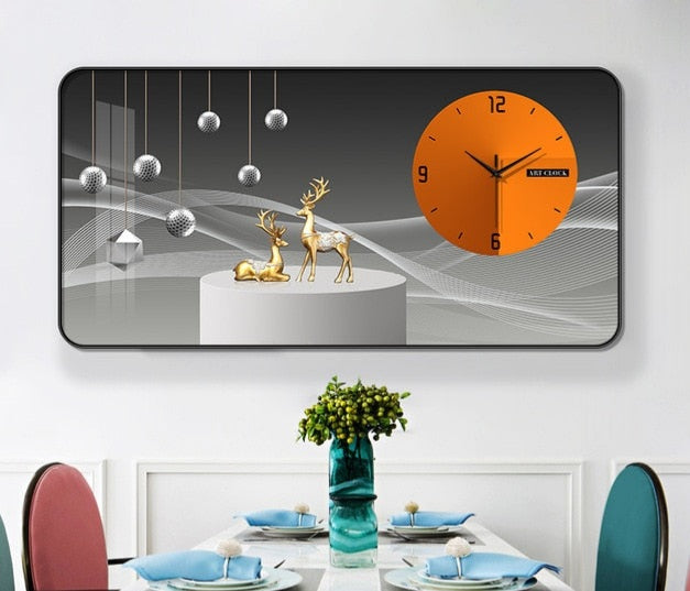 FINAL Rectangular Landscape Crystal Porcelain Clock Wall Hanging